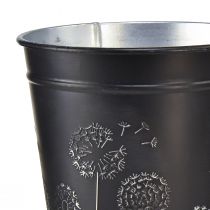 Prodotto Vaso da fiori fioriera in metallo nero argento Ø12,5 cm H11,5 cm