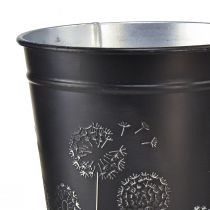 Prodotto Vaso da fiori nero e argento, fioriera in metallo, Ø12,5 cm H11,5 cm