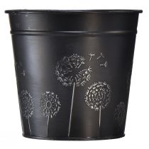 Prodotto Vaso da fiori fioriera in metallo nero argento Ø12,5 cm H11,5 cm