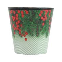 Prodotto Vaso da fiori Secchio per fioriera natalizia Ilex Ø13cm H11,5cm