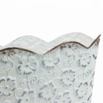 Vaso portavaso in metallo bianco portavaso 26×14×12,5 cm