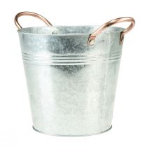 Prodotto Vaso da fiori con manici secchiello decorativo in metallo Ø16cm H15cm