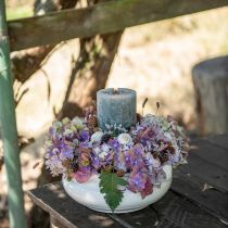 Fioriera con manico cachepot vaso per piante in ceramica bianco Ø26,5cm