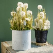 Prodotto Vaso da fiori fioriera in metallo nero argento Ø12,5 cm H11,5 cm