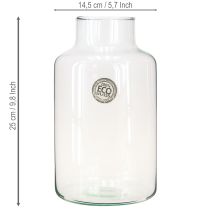 Prodotto Vaso per fiori in vetro decorativo con collo trasparente Ø14,5cm H25cm