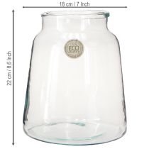 Prodotto Vaso per fiori in vetro trasparente vaso in vetro decorazione da tavolo Ø18cm H22cm