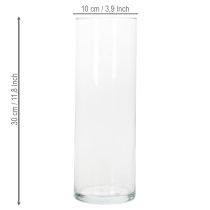 Prodotto Vaso da fiori, cilindro in vetro sottile, utilizzabile come vaso in vetro o come alto oggetto decorativo in vetro, 30 cm
