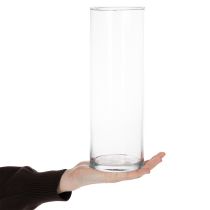 Prodotto Vaso da fiori, cilindro in vetro sottile, utilizzabile come vaso in vetro o come alto oggetto decorativo in vetro, 30 cm