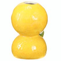 Prodotto Vaso portafiori in ceramica a forma di limone, decorazione mediterranea H13cm