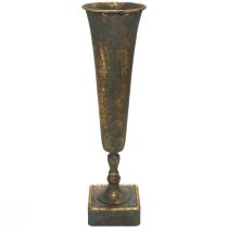 Vaso da terra in metallo vaso grigio oro aspetto antico Ø15,5 cm H57 cm