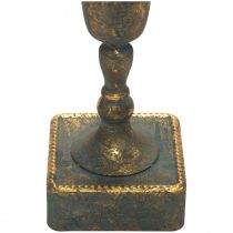 Vaso da terra in metallo vaso grigio oro aspetto antico Ø15,5 cm H57 cm
