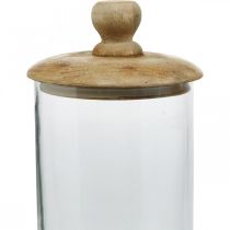 Barattolo di vetro con coperchio, bomboniera, barattolo di vetro colore naturale, trasparente Ø11cm H19cm 2pz