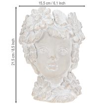 Prodotto Busto in pietra fusa scultura donna fioriera antica H21,5cm