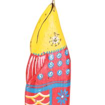 Prodotto Decorazione a forma di pesce in legno colorato da appendere rosso blu assortiti 38cm 2pz