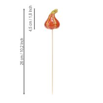 Prodotto Mini zucche colorate su bastoncino decorazione in ceramica 5-6,5 cm 3 pezzi