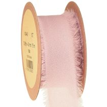 Prodotto Nastro in chiffon rosa con frange 40mm 15m