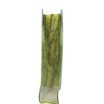 Prodotto Nastro in chiffon nastro di organza nastro decorativo organza verde 15 mm 20 m