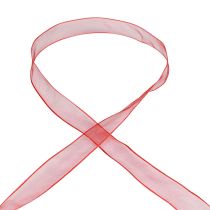 Prodotto Nastro di chiffon nastro di organza nastro decorativo organza rosso 15mm 20m