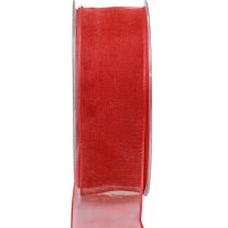 Prodotto Nastro di chiffon nastro di organza nastro decorativo organza rosso 40mm 20m