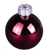 Prodotto Palline per albero di Natale Palline per albero in vetro Berry Mix Ø5cm 24 pezzi Berry rosa beige crema lucido