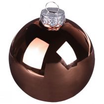 Prodotto Palline per albero di Natale Palline di vetro color albicocca argento Ø5cm 24 pz