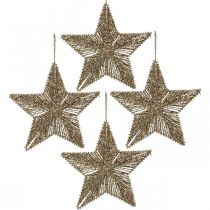 Prodotto Addobbi per l&#39;albero di Natale, Addobbi dell&#39;Avvento, ciondolo stella Dorato B15cm 8 pezzi