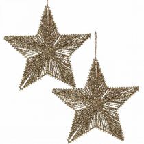 Prodotto Addobbi per l&#39;albero di Natale, addobbi dell&#39;Avvento, ciondolo stella Dorato B25.5cm 4pz