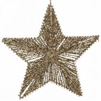 Prodotto Decorazioni per l&#39;albero di Natale, decorazioni dell&#39;Avvento, pendenti a stella dorati L30 cm 4 pezzi