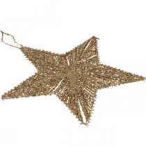 Prodotto Decorazioni per l'albero di Natale, decorazione dell'Avvento, ciondolo a stella dorato L15cm 8 pezzi