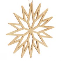 Prodotto Decorazione per albero di Natale decorazione in legno bacca di fiocco di neve 10 cm 12 pz