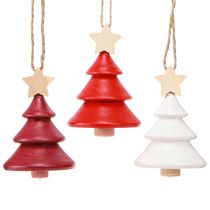Prodotto Decorazioni per albero di Natale in legno di abete rosso bianco 7,5 cm 6 pezzi