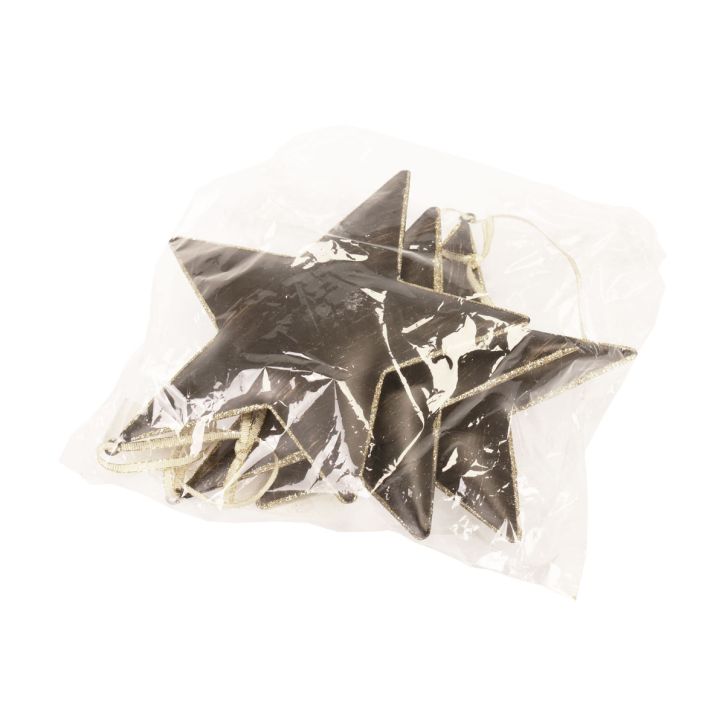 Prodotto Decorazione per albero di Natale decorazione stella metallo nero oro Ø15cm 3 pz