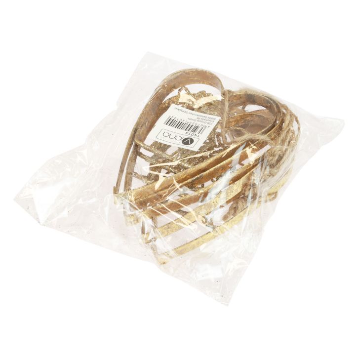 Prodotto Decorazioni per albero di Natale Cuore Metallo dorato 12cm 6pz