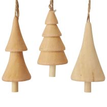 Prodotto Decorazioni per albero di Natale in legno di abete, ciondolo in legno naturale 7-8 cm 12 pezzi