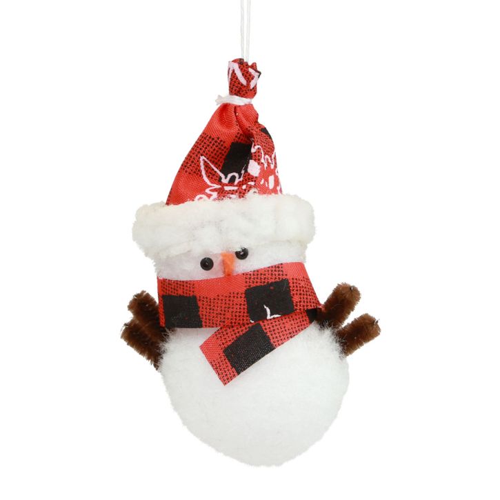 Prodotto Decorazioni per l'albero di Natale pupazzo di neve con cappello H9cm 4 pezzi