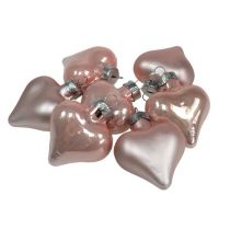 Prodotto Mini cuori in vetro rosa 4 cm 12 pz