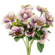Prodotto Mazzo di rose natalizie artificiali con fiori viola, 35 cm, 6 pezzi