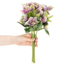 Prodotto Mazzo di rose natalizie artificiali con fiori viola, 35 cm, 6 pezzi
