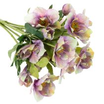 Prodotto Mazzo di rose natalizie artificiali con fiori viola, 35 cm, 6 pezzi