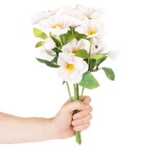 Prodotto Mazzo di rose natalizie artificiali, bouquet di Natale, 35 cm, 6 pezzi