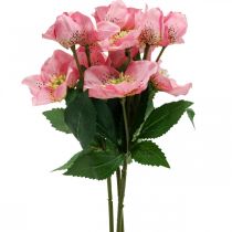 Rosa di Natale, rosa quaresimale, elleboro, piante artificiali rosa L34cm 4pz