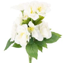 Prodotto Mazzo di rose natalizie artificiali, bianche, decorazione natalizia artificiale