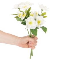 Prodotto Mazzo di rose natalizie artificiali, bianche, decorazione natalizia artificiale