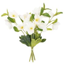 Prodotto Rose di Natale artificiali, mazzo di fiori artificiali decorativi bianchi, 40 cm, 4 pezzi
