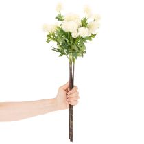 Prodotto Fiore di crisantemo artificiale, mazzo bianco crema, ramo decorativo, grande 56 cm, 4 pezzi