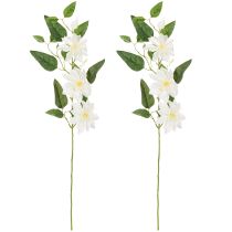 Prodotto Ramo artificiale di clematide con fiori per una decorazione elegante e di facile manutenzione, 81 cm, 2 pezzi