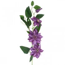 Clematide artificiale, fiore di seta, ramo decorativo con fiori di clematide viola L84cm