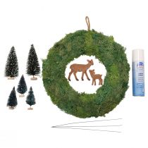 Scatola fai da te ghirlanda di muschio ghirlanda invernale per porta della foresta natalizia Ø34 cm