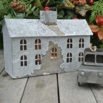 Prodotto Lanterna in metallo, decorazione per Natale, shabby chic, sbiancato, aspetto antico H12,5 cm L17,5 cm