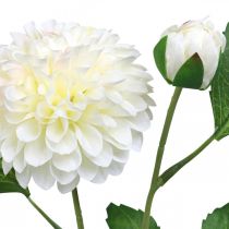 Prodotto Dalia fiori artificiali verde crema 2 fiori 60 cm